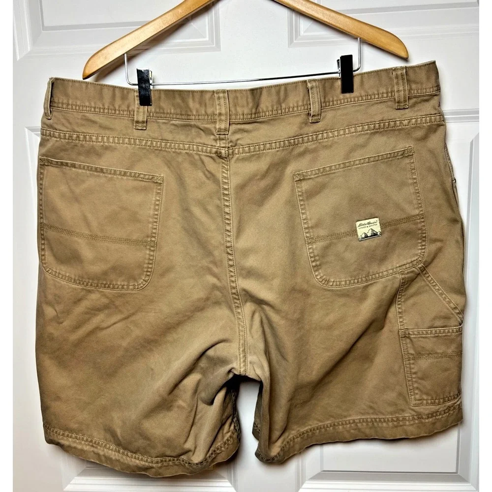 Eddie Bauer Cargo Shorts 46 100% Cotton Khaki Style 0744 Hiking Workwear Gorp